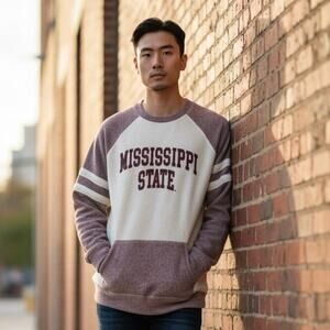 Boxercraft Mississippi State Bulldogs Sweatshirt Size Medium Maroon White Pocket